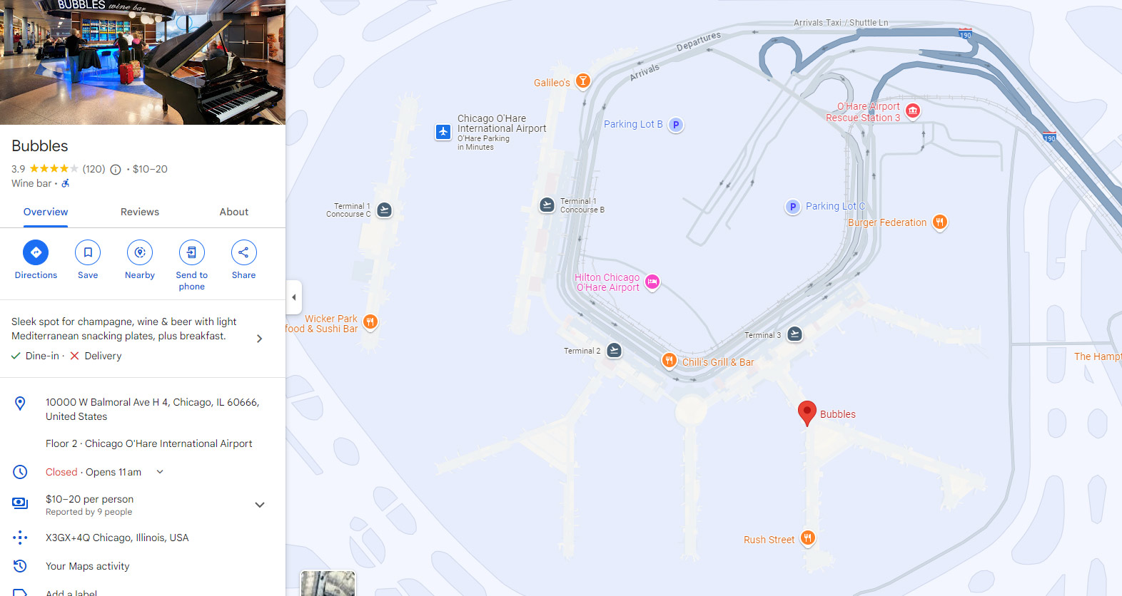 Bar Siena o hare airport
