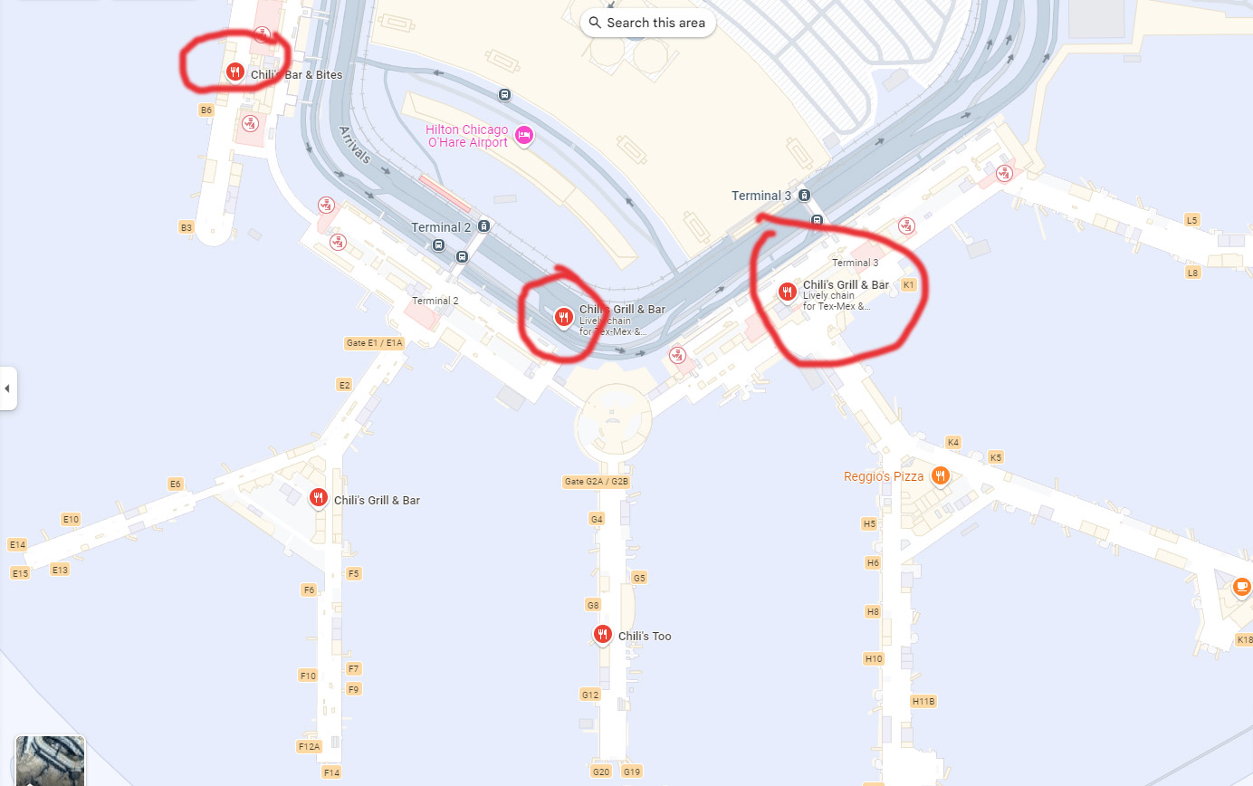 Chili's Too o hare airport map