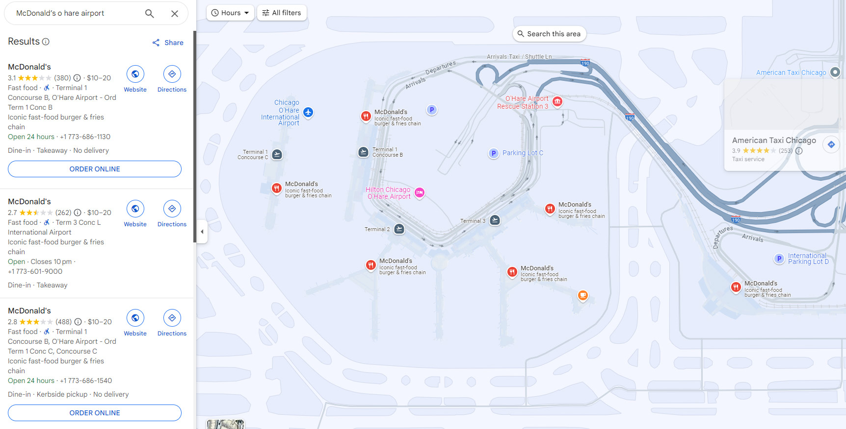McDonald’s o hare airport