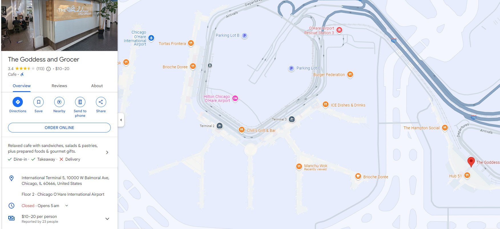 The Goddess and Grocer o hare airport